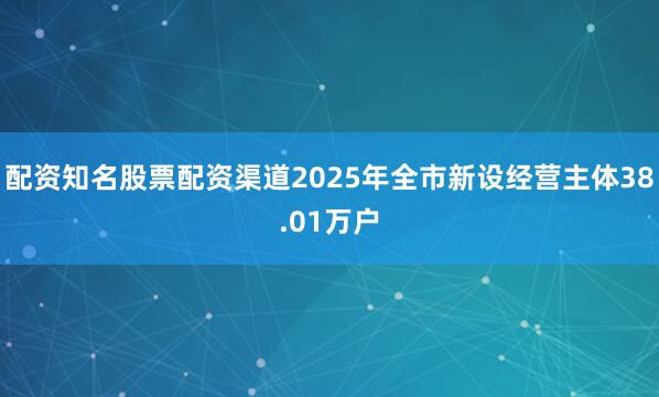 配资知名股票配资渠道2025年全市新设经营主体38.01万户